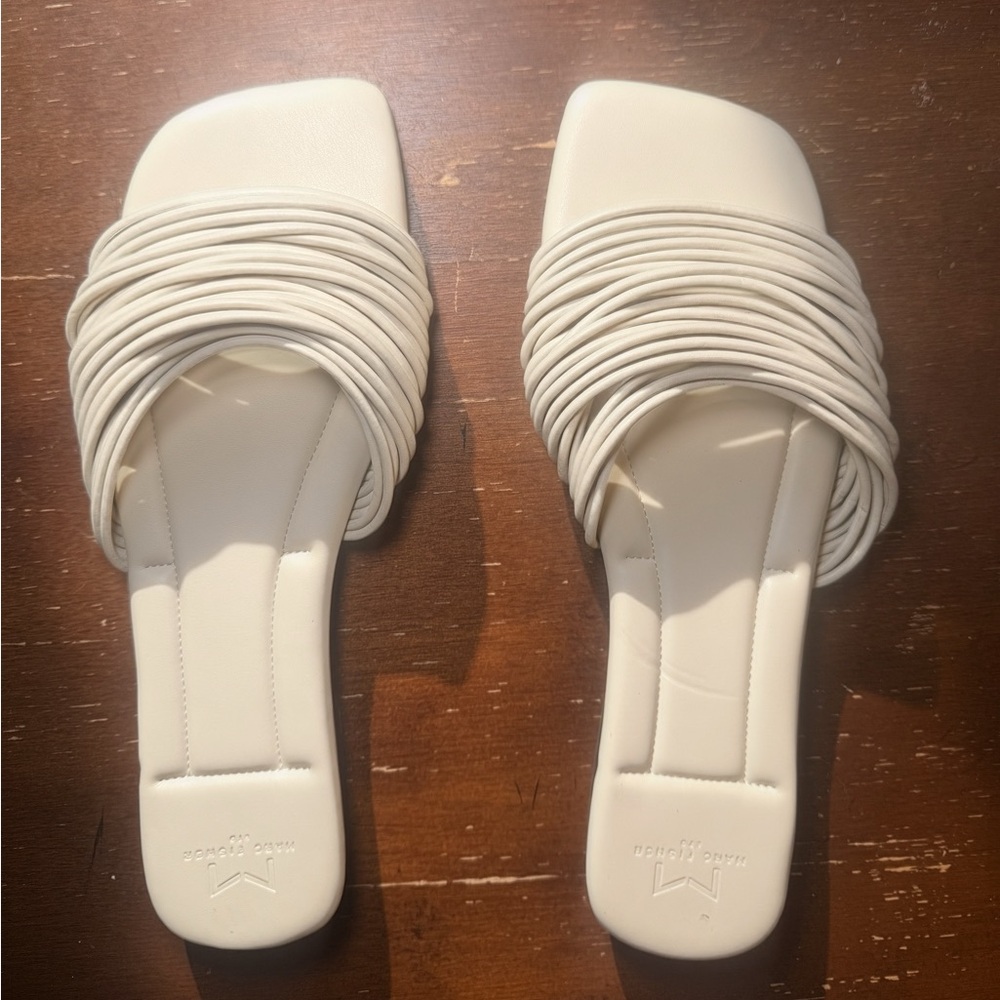 Marc Fisher LTD Maddie Strappy Slide Sandals Cream Ivory 9M